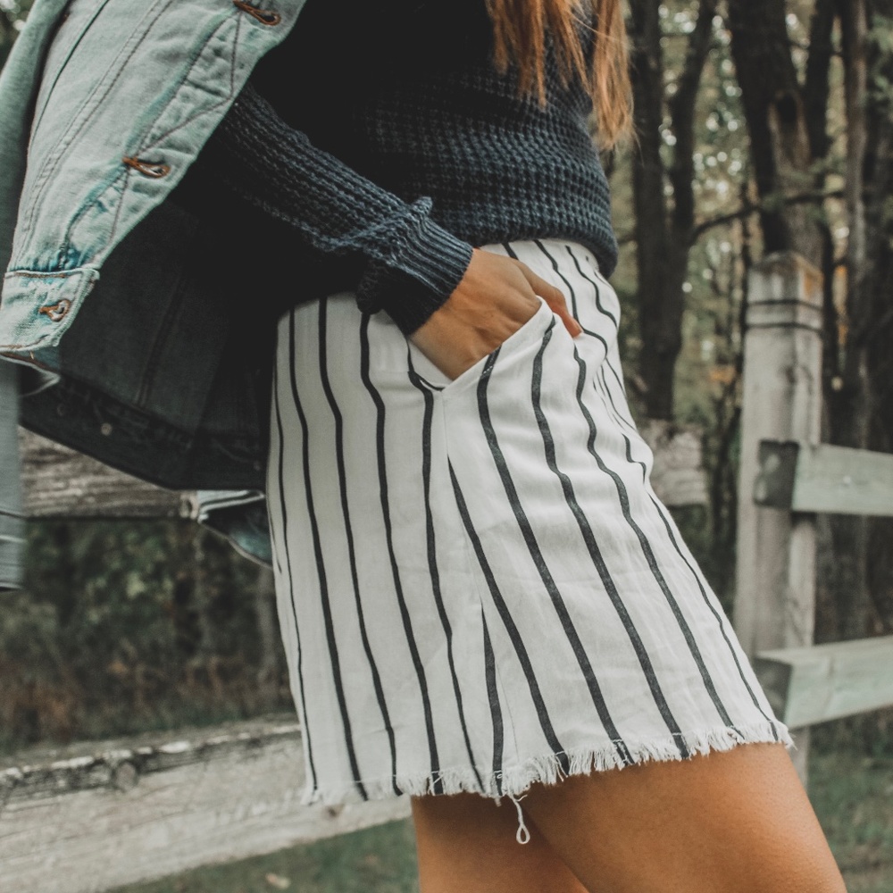 Striped wrap skirt
